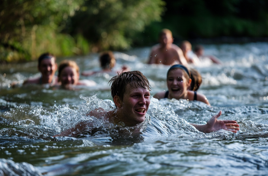 swimmR - We Are Swimming 8 friends swimming in the river