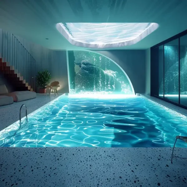 swimmR - We Are Swimming 177 basement swimming pool with blue water