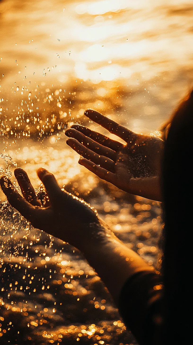 20+ Beautiful Sea Witchery Ideas Going Viral on Pinterest 8 Image of water droplets glistening under golden sunlight with a blurred, mysterious background, capturing the serene beauty of a sunrise or sunset.