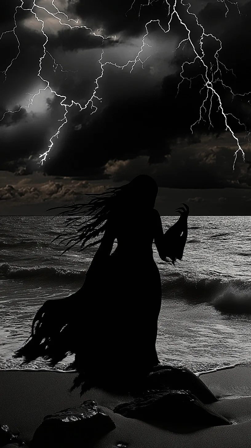 20+ Trendy Sea Witchery Wallpapers You Can't Get Around on Pinterest Right Now 23 Silhouette of a figure set against a stormy sky, creating a mysterious and intriguing atmosphere that invites viewers imagination.