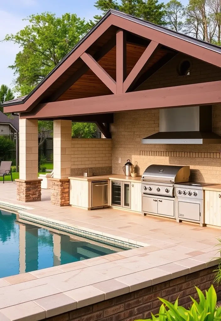 20+ Stunning Pool House Designs That Will Make Your Backyard the Envy of the Neighborhood! 21 21 Stunning Pool House Designs That Will Make Your Backyard the Envy of the Neighborhood! - 20. Pool House with Outdoor Kitchen