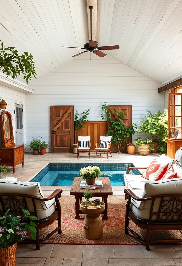 20+ Stunning Pool House Designs That Will Make Your Backyard the Envy of the Neighborhood! 15 21 Stunning Pool House Designs That Will Make Your Backyard the Envy of the Neighborhood! - 14. Vintage Farmhouse