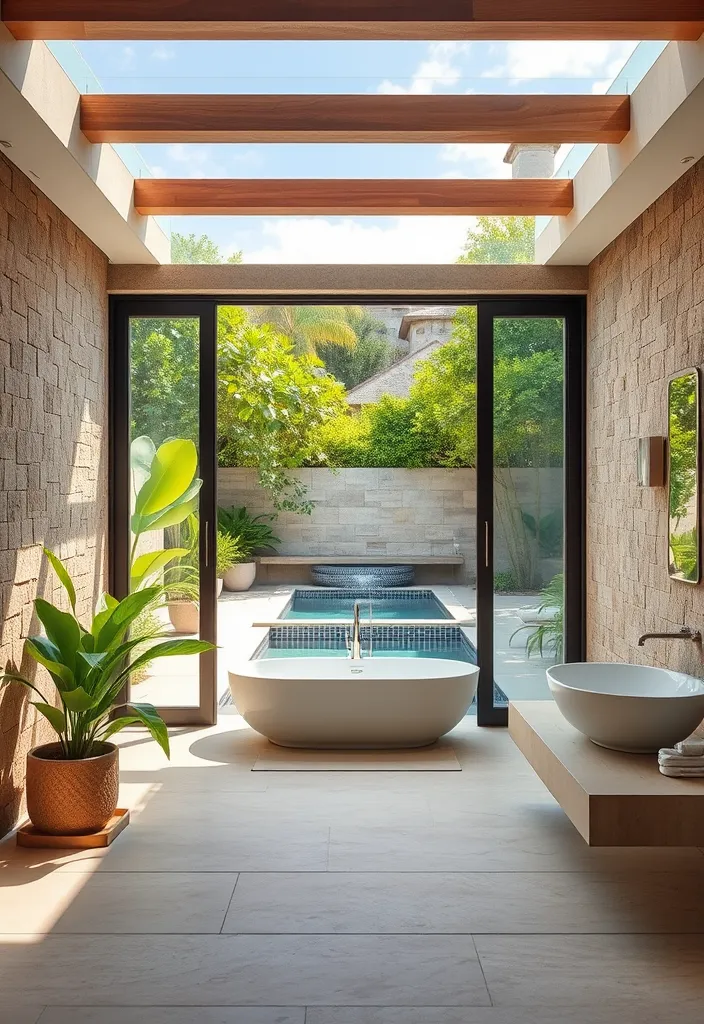 21 Gorgeous Pool House Bathroom Ideas You’ll Want to Dive Into! 11 21 Gorgeous Pool House Bathroom Ideas You’ll Want to Dive Into! - 10. Open-Air Concept