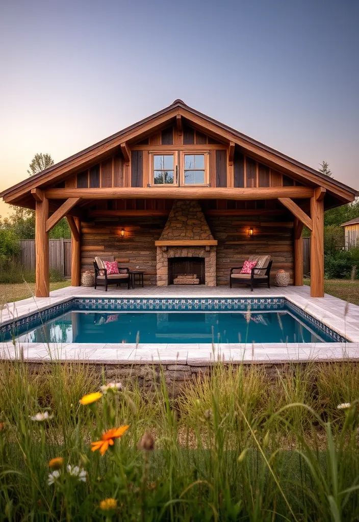 20+ Stunning Pool House Designs That Will Make Your Backyard the Envy of the Neighborhood! 3 21 Stunning Pool House Designs That Will Make Your Backyard the Envy of the Neighborhood! - 2. Rustic Retreat
