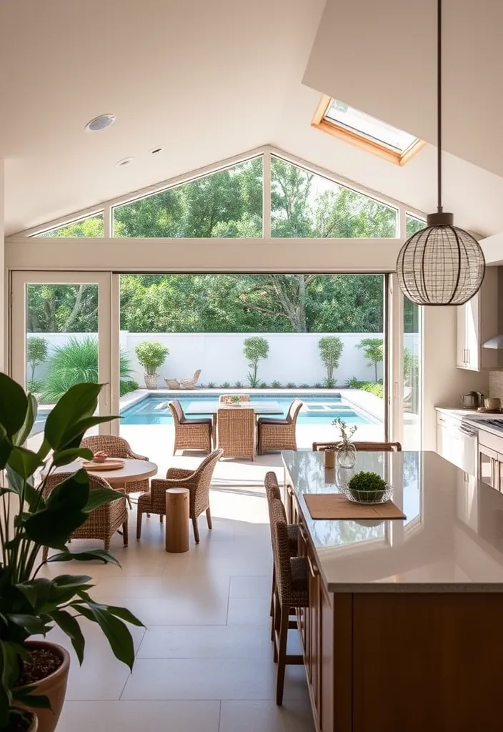 15 Stunning Pool House Kitchen Designs That'll Make You Want to Dive Right In! 14 22 Stunning Pool House Kitchen Designs That'll Make You Want to Dive Right In! - 13. Seamless Indoor-Outdoor Flow
