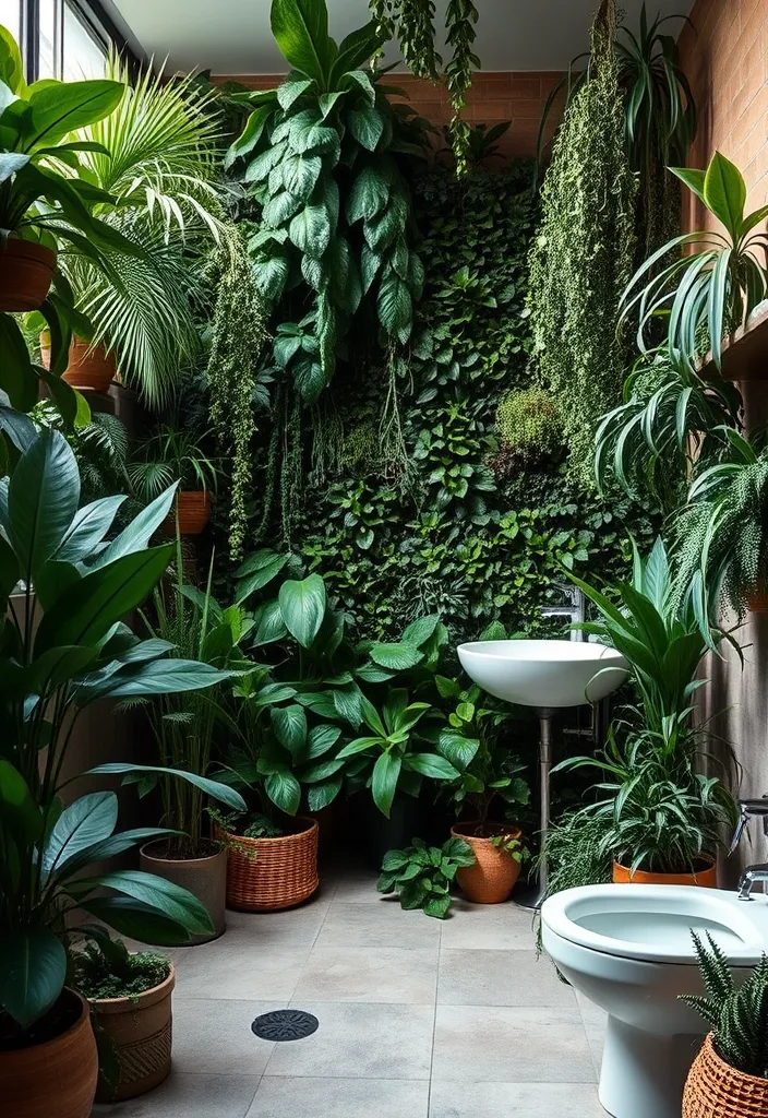 21 Gorgeous Pool House Bathroom Ideas You’ll Want to Dive Into! 16 21 Gorgeous Pool House Bathroom Ideas You’ll Want to Dive Into! - 15. Urban Jungle
