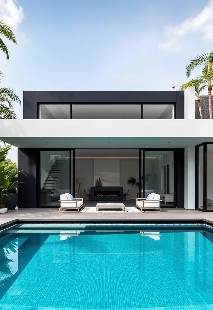 20+ Stunning Pool House Designs That Will Make Your Backyard the Envy of the Neighborhood! 16 21 Stunning Pool House Designs That Will Make Your Backyard the Envy of the Neighborhood! - 15. Contemporary Retreat
