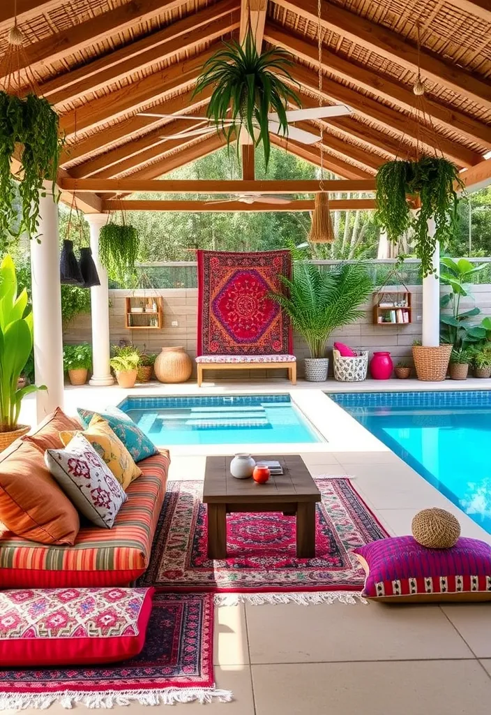 22 Pool House Ideas That Will Turn Your Backyard into a Luxurious Retreat (Wait Until You See #10!) 7 22 Pool House Ideas That Will Turn Your Backyard into a Luxurious Retreat (Wait Until You See #10!) - 6. Bohemian Oasis