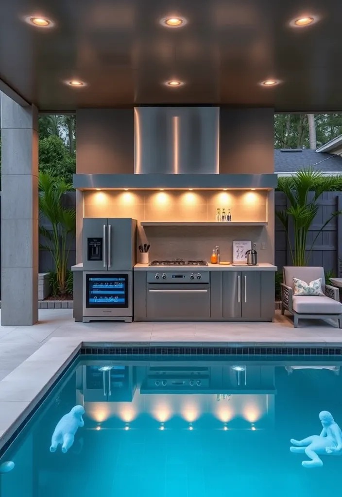 15 Stunning Pool House Kitchen Designs That'll Make You Want to Dive Right In! 9 22 Stunning Pool House Kitchen Designs That'll Make You Want to Dive Right In! - 8. Smart Technology