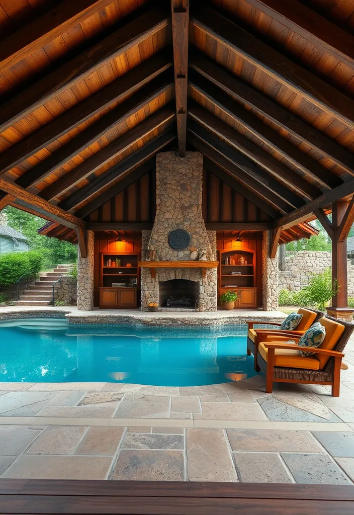 22 Pool House Ideas That Will Turn Your Backyard into a Luxurious Retreat (Wait Until You See #10!) 4 22 Pool House Ideas That Will Turn Your Backyard into a Luxurious Retreat (Wait Until You See #10!) - 3. Rustic Charm with Wood Accents