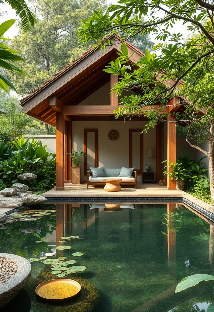 20+ Stunning Pool House Designs That Will Make Your Backyard the Envy of the Neighborhood! 11 21 Stunning Pool House Designs That Will Make Your Backyard the Envy of the Neighborhood! - 10. Zen Sanctuary