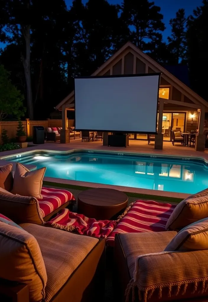 22 Pool House Ideas That Will Turn Your Backyard into a Luxurious Retreat (Wait Until You See #10!) 19 22 Pool House Ideas That Will Turn Your Backyard into a Luxurious Retreat (Wait Until You See #10!) - 18. Outdoor Movie Theater