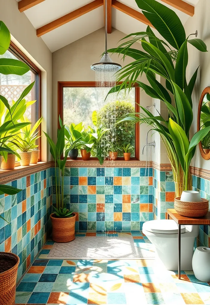 21 Gorgeous Pool House Bathroom Ideas You’ll Want to Dive Into! 5 21 Gorgeous Pool House Bathroom Ideas You’ll Want to Dive Into! - 4. Tropical Oasis