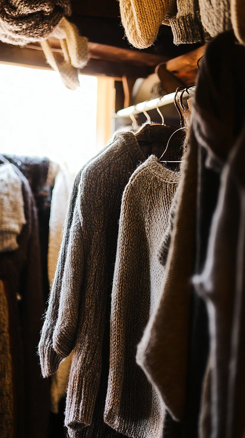 30+ Fisherman Aesthetic Knitwear Ideas 2025 24 Image of a collection of cozy sweaters under warm lighting, highlighting the inviting textures and stylish design of the knitted fabric.
