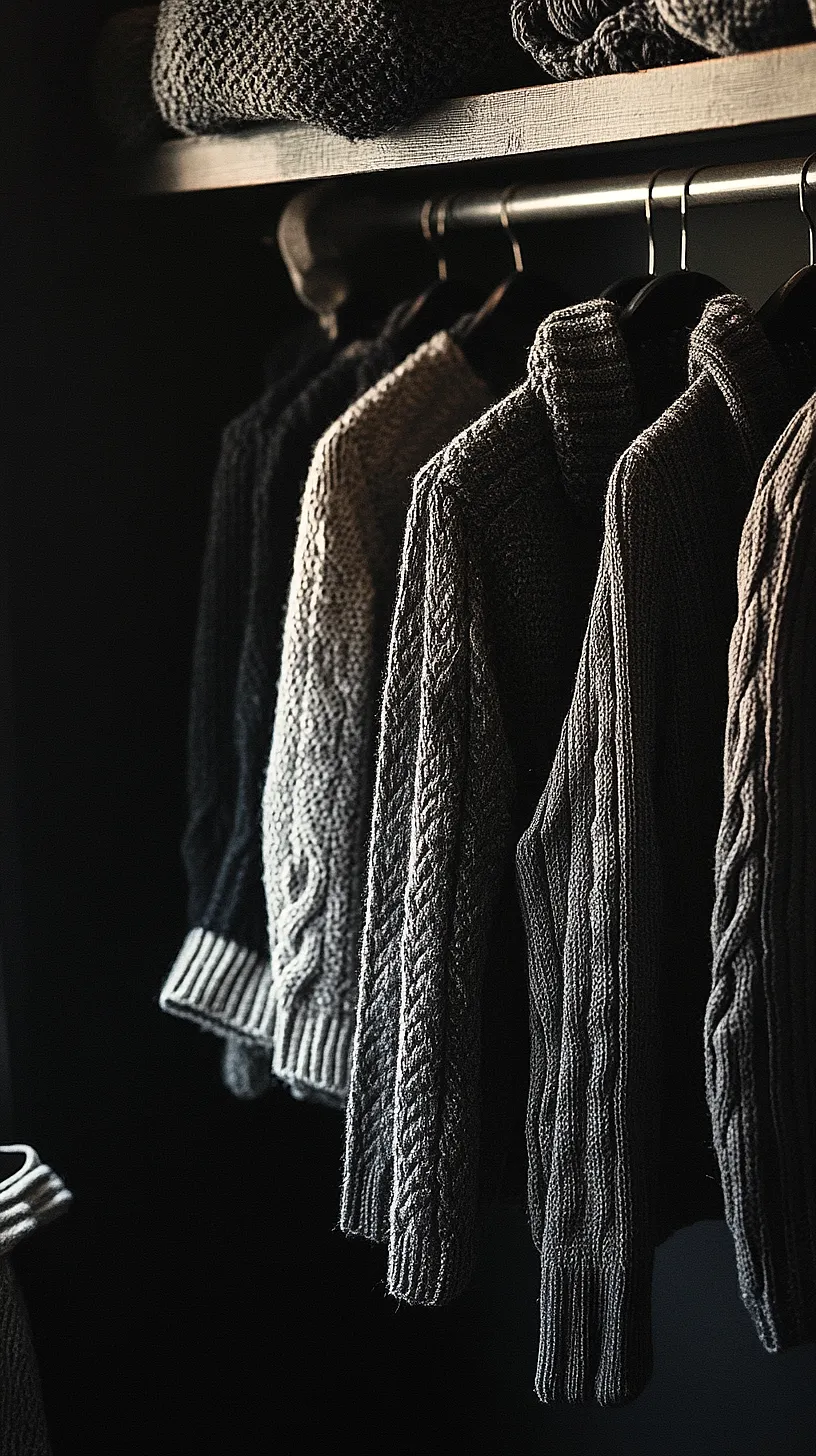 30+ Fisherman Aesthetic Knitwear Ideas 2025 15 Image of versatile grey and black knit sweaters with unique textures and patterns that add character to each piece, making them an essential wardrobe item.