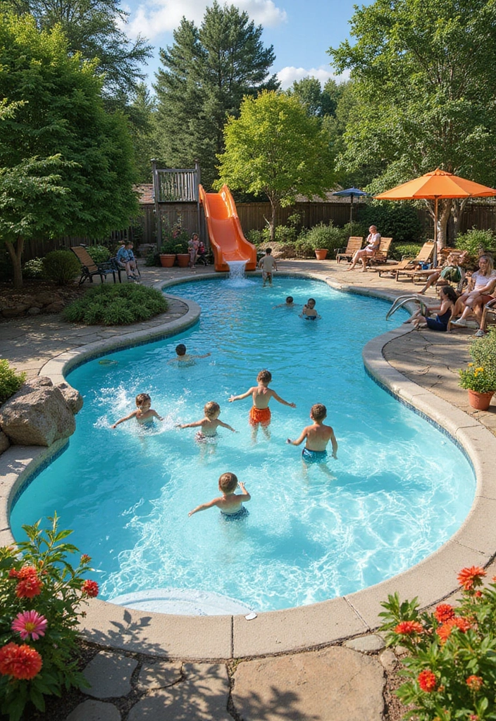 15 Stunning Natural Swimming Pool Designs That Will Make Your Backyard a Paradise 8 15 Stunning Natural Swimming Pool Designs That Will Make Your Backyard a Paradise! - 7. The Family Fun Zone