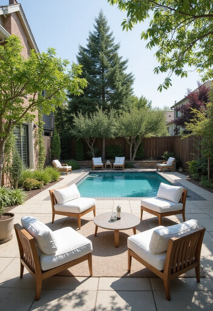 20 Creative Landscaping Ideas for a Small Backyard with Pool (Prepare to Be Inspired) 14 20 Creative Landscaping Ideas for Small Backyards with Pools (Prepare to Be Inspired!) - 13. Modular Furniture for Flexibility