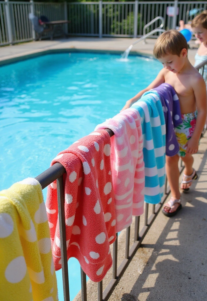 25 Family-Friendly Dream Backyard Pool Ideas That Will Make Every Summer Memorable 13 25 Family-Friendly Backyard Pool Ideas That Will Make Every Summer Memorable! - 12. Colorful Pool Towels