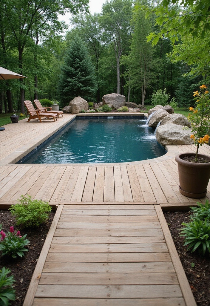 20 Creative Landscaping Ideas for a Small Backyard with Pool (Prepare to Be Inspired) 12 20 Creative Landscaping Ideas for Small Backyards with Pools (Prepare to Be Inspired!) - 11. Incorporate Natural Elements