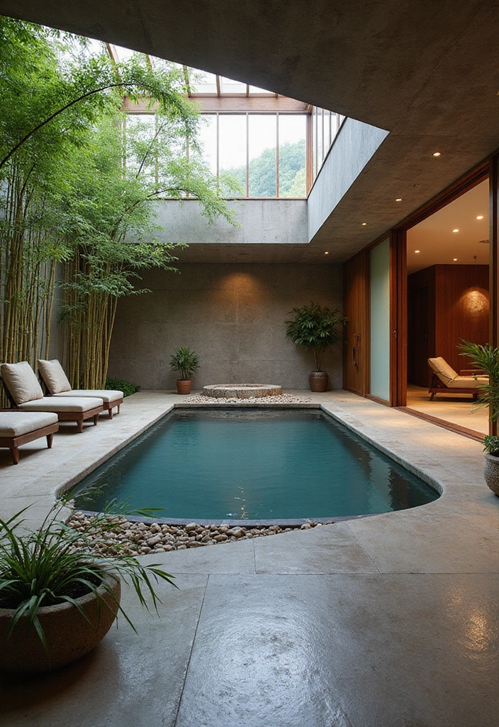 15 Jaw-Dropping Indoor Pool Ideas That'll Transform Your Home into a Oasis 8 15 Jaw-Dropping Indoor Pool Ideas That'll Transform Your Home into an Oasis! - 7. Modern Zen