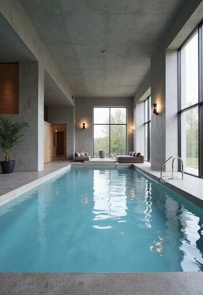 10 Stunning Indoor Swimming Pool Designs That Will Transform Your Home into a Luxury Retreat 7 10 Stunning Indoor Swimming Pool Designs That Will Transform Your Home into a Luxury Retreat! - 6. Contemporary Elegance: Chic and Stylish