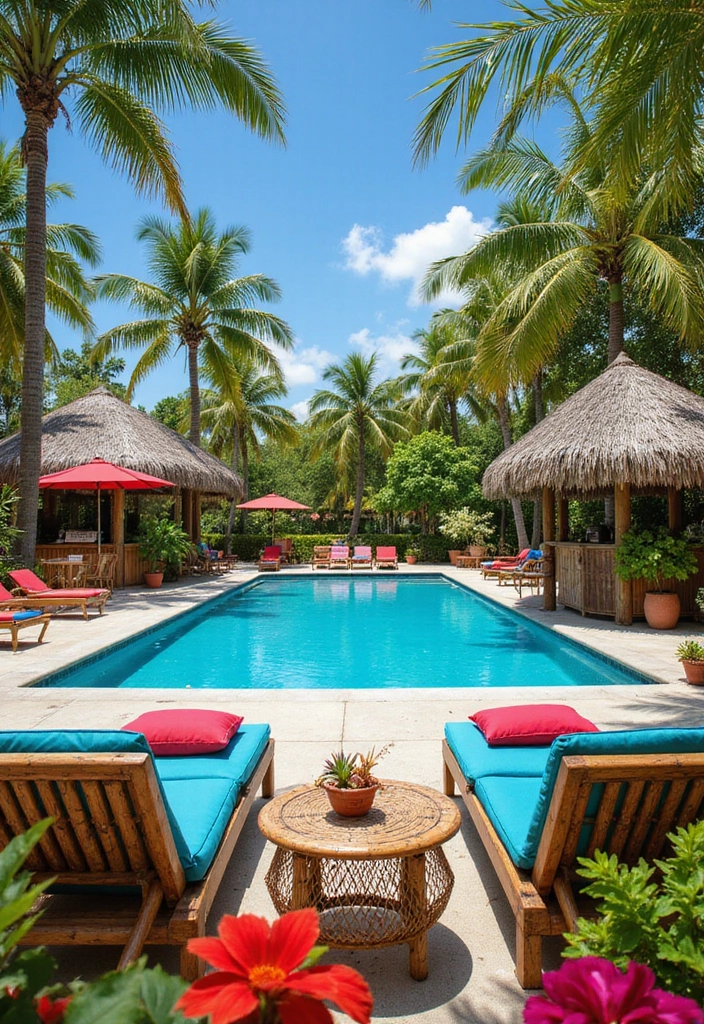 21 Stunning Pool Deck Decorating Ideas That Will Make You Want to Dive Right In 2 21 Stunning Pool Deck Decorating Ideas That Will Make You Want to Dive Right In! - 1. Tropical Paradise Vibe