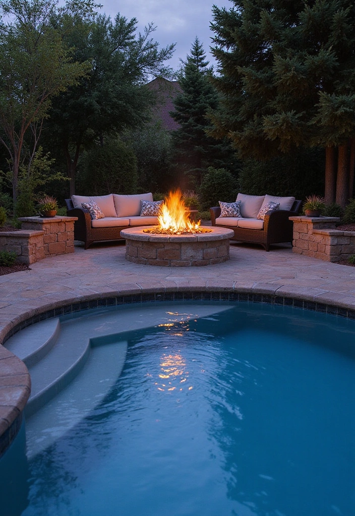 15 Stunning Backyard Pool Landscaping Ideas That Will Make You Want to Dive Right In 11 25 Stunning Backyard Pool Landscaping Ideas That Will Make You Want to Dive Right In! - 10. Fire and Water