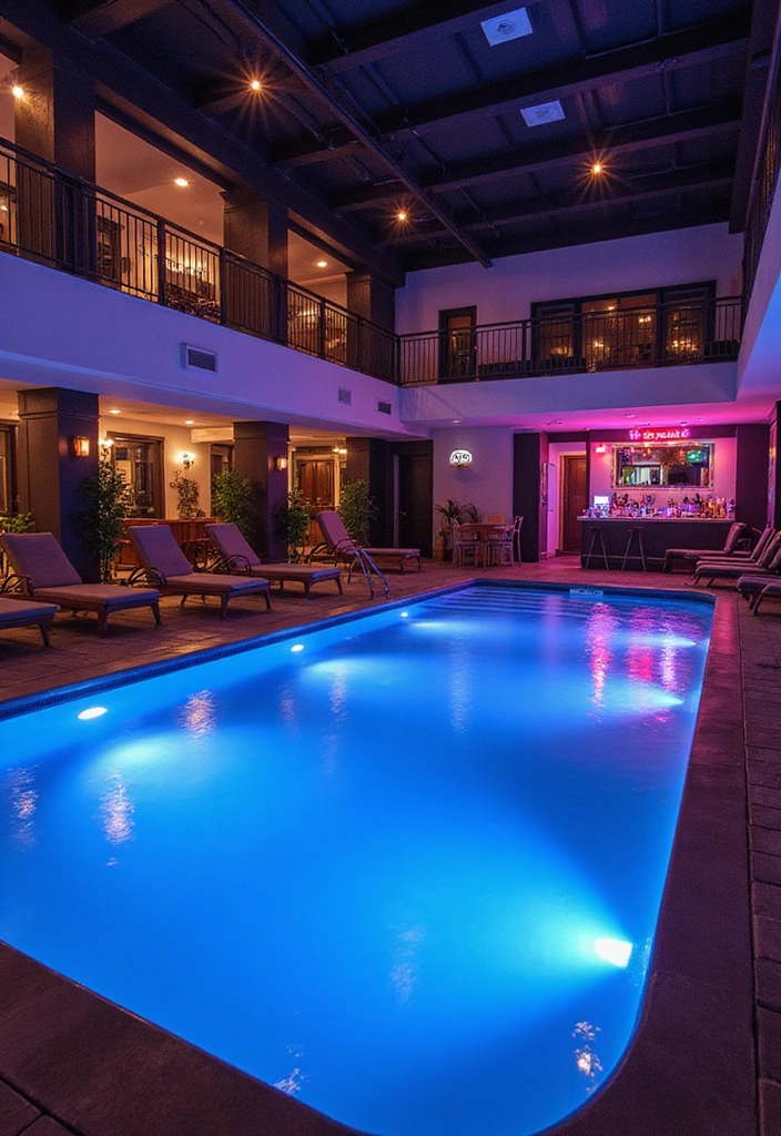 15 Indoor Pool Concepts That'll Elevate Your Home Decor to a Whole New Level 14 15 Indoor Pool Concepts That'll Elevate Your Home Decor to a Whole New Level! - 13. Nightlife Vibe Pool