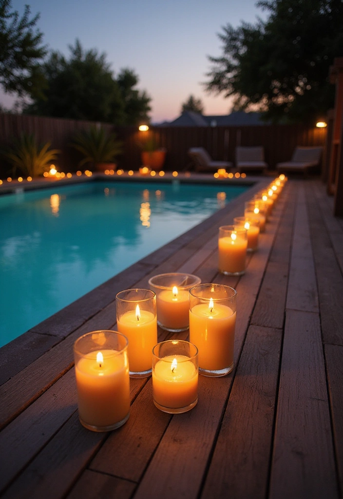 15 Creative Ways to Decorate Your Wooden Pool Deck for Summer Parties (Your Friends Will Love #8!) 13 15 Creative Ways to Decorate Your Wooden Pool Deck for Summer Parties (Your Friends Will Love #8!) - 12. Aromatic Outdoor Candles