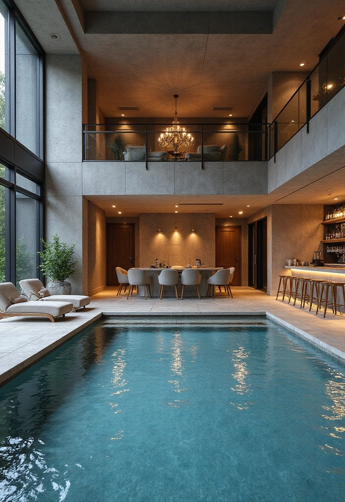 10 Stunning Indoor Swimming Pool Designs That Will Transform Your Home into a Luxury Retreat 9 10 Stunning Indoor Swimming Pool Designs That Will Transform Your Home into a Luxury Retreat! - 9. Luxury Lounge: Classy and Comfortable
