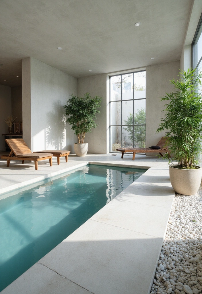15 Indoor Pool Concepts That'll Elevate Your Home Decor to a Whole New Level 2 15 Indoor Pool Concepts That'll Elevate Your Home Decor to a Whole New Level! - 1. Minimalist Zen Pool