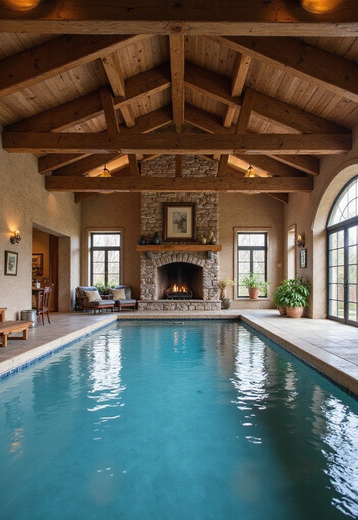 10 Stunning Indoor Swimming Pool Designs That Will Transform Your Home into a Luxury Retreat 5 10 Stunning Indoor Swimming Pool Designs That Will Transform Your Home into a Luxury Retreat! - 4. Rustic Charm: Cozy and Inviting