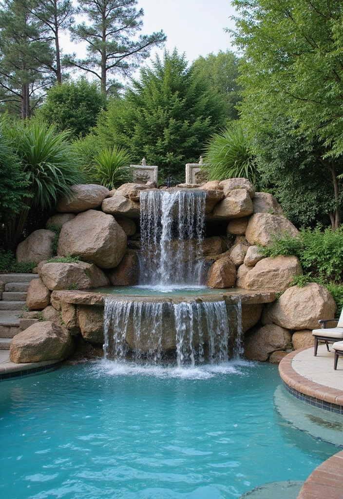 15 Stunning Backyard Pool Ideas That'll Transform Your Summer Paradise 14 15 Stunning Backyard Pool Ideas That'll Transform Your Summer Paradise (You Won't Believe #8!) - 14. Pool with Water Features