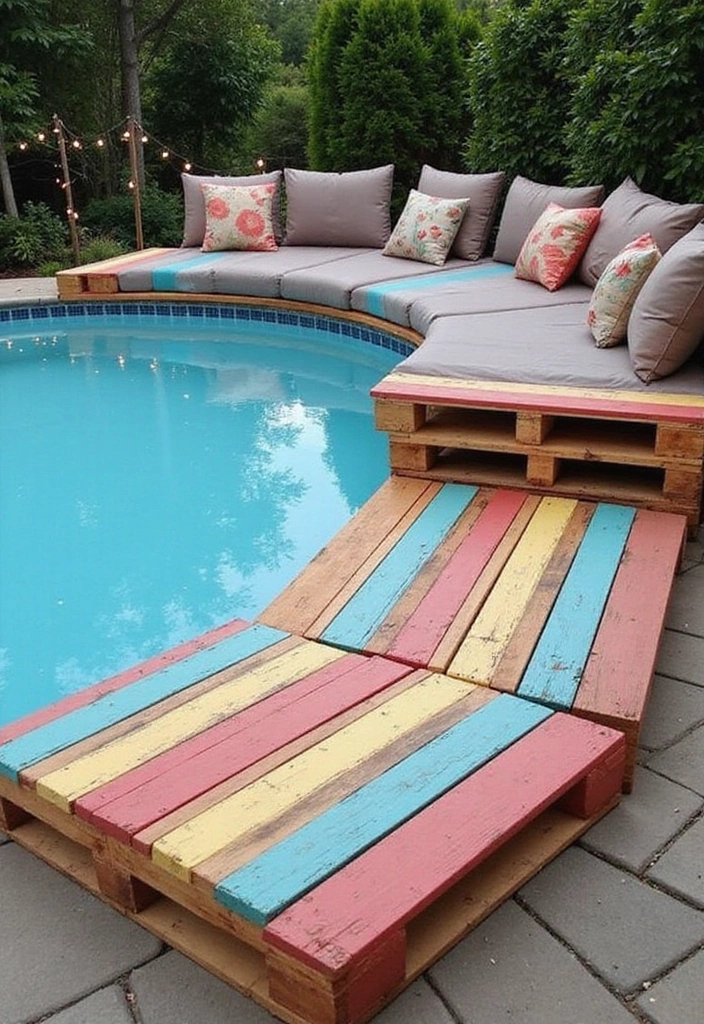 21 Creative Above Ground Pool Deck Ideas for the Ultimate Summer Hangout (You Won't Believe #9!) 9 21 Creative Above Ground Pool Deck Ideas for the Ultimate Summer Hangout (You Won't Believe #9!) - 8. DIY Pallet Deck