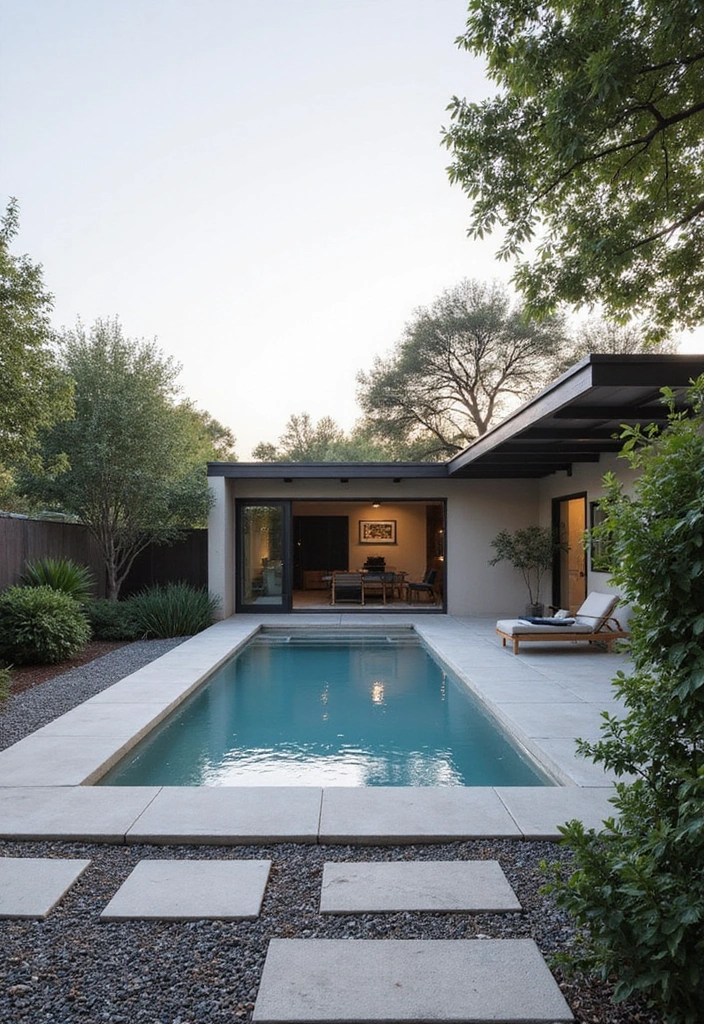 20 Creative Landscaping Ideas for a Small Backyard with Pool (Prepare to Be Inspired) 7 20 Creative Landscaping Ideas for Small Backyards with Pools (Prepare to Be Inspired!) - 6. Minimalist Design with Clean Lines