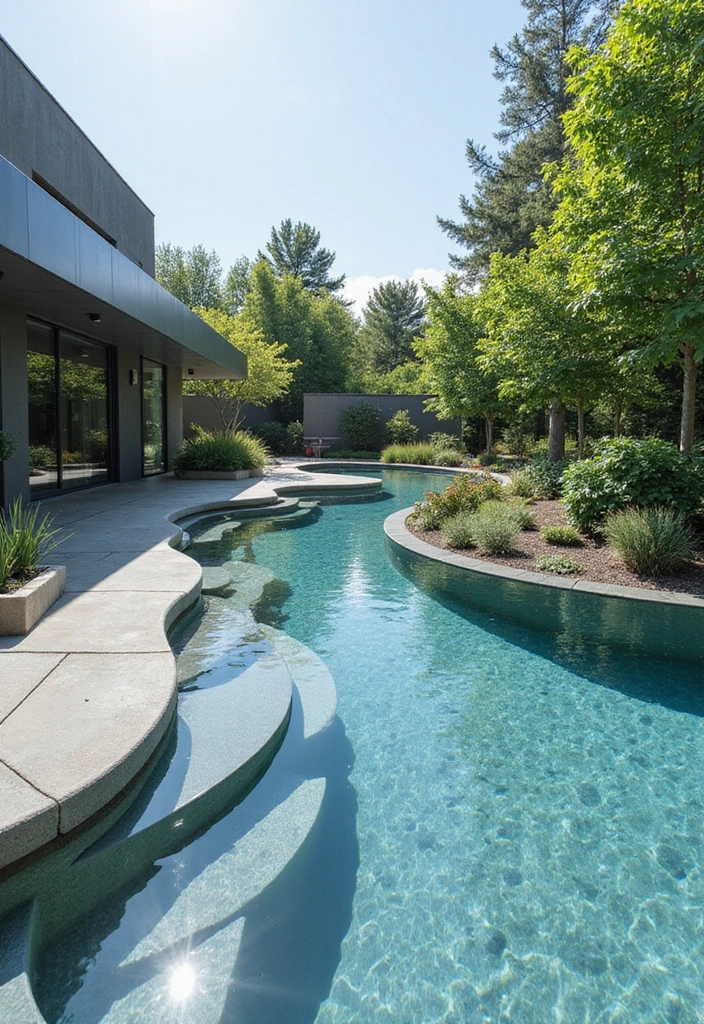 15 Luxurious Glass Pools That Redefine Modern Living (You Won't Believe #9!) 12 15 Luxurious Glass Pools That Redefine Modern Living (You Won't Believe #9!) - 11. Sculptural Glass Pool Design