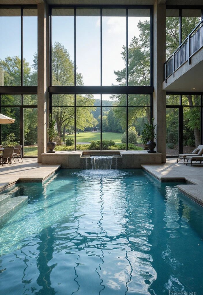 15 Indoor Pool Concepts That'll Elevate Your Home Decor to a Whole New Level 4 15 Indoor Pool Concepts That'll Elevate Your Home Decor to a Whole New Level! - 3. Modern Luxury Pool