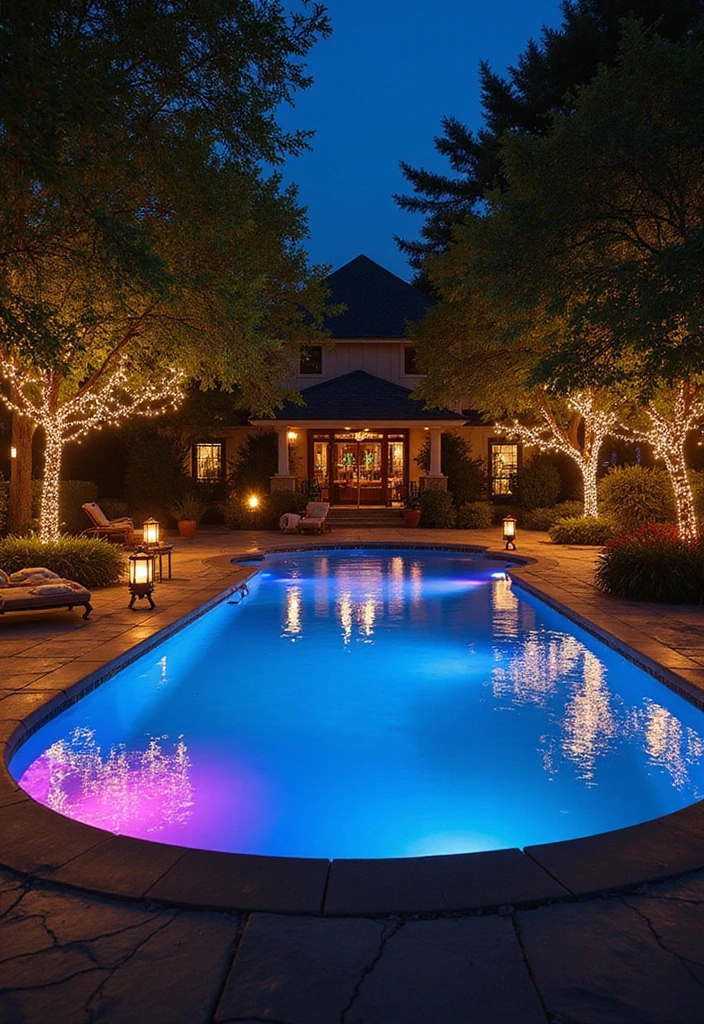 15 Luxurious Backyard Pool Decor Ideas to Transform Your Space into a Paradise 4 15 Luxurious Backyard Pool Decor Ideas to Transform Your Space into a Paradise! - 3. Soft Ambient Lighting