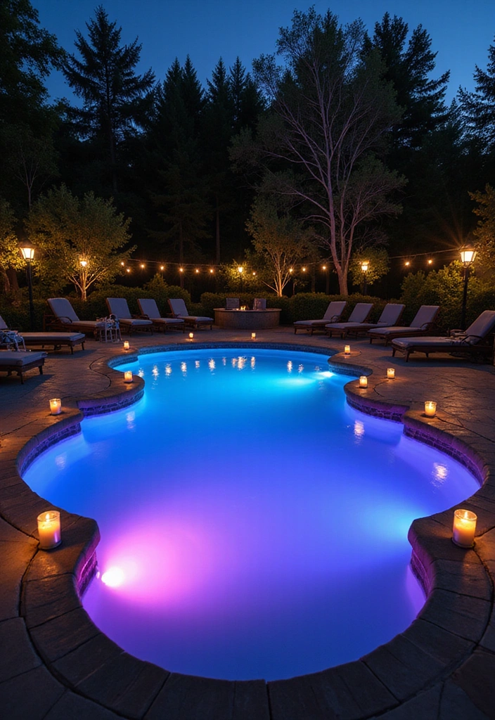 15 Stunning Backyard Pool Ideas That'll Transform Your Summer Paradise 10 15 Stunning Backyard Pool Ideas That'll Transform Your Summer Paradise (You Won't Believe #8!) - 9. Elegant Pool Lighting