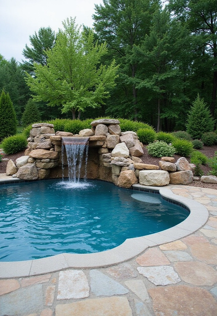 15 Luxurious Backyard Pool Decor Ideas to Transform Your Space into a Paradise 6 15 Luxurious Backyard Pool Decor Ideas to Transform Your Space into a Paradise! - 5. Natural Stone Accents