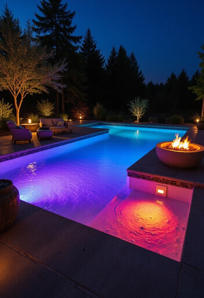 15 Luxurious Glass Pools That Redefine Modern Living (You Won't Believe #9!) 6 15 Luxurious Glass Pools That Redefine Modern Living (You Won't Believe #9!) - 5. Contemporary Glass Pool with LED Lighting