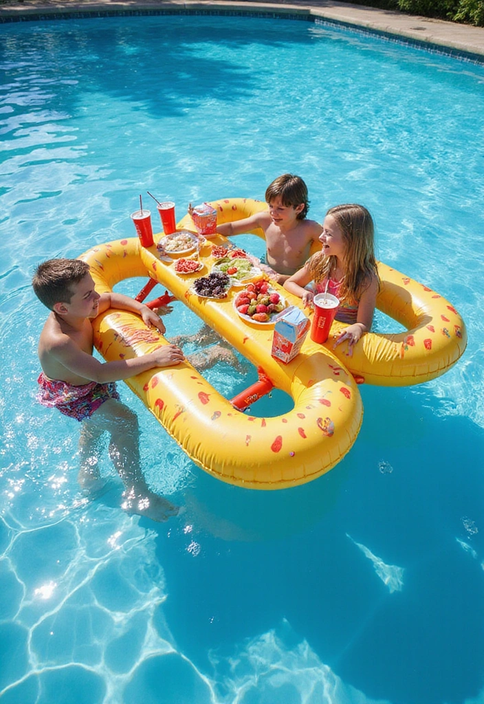 25 Family-Friendly Dream Backyard Pool Ideas That Will Make Every Summer Memorable 8 25 Family-Friendly Backyard Pool Ideas That Will Make Every Summer Memorable! - 7. Floating Snack Bar