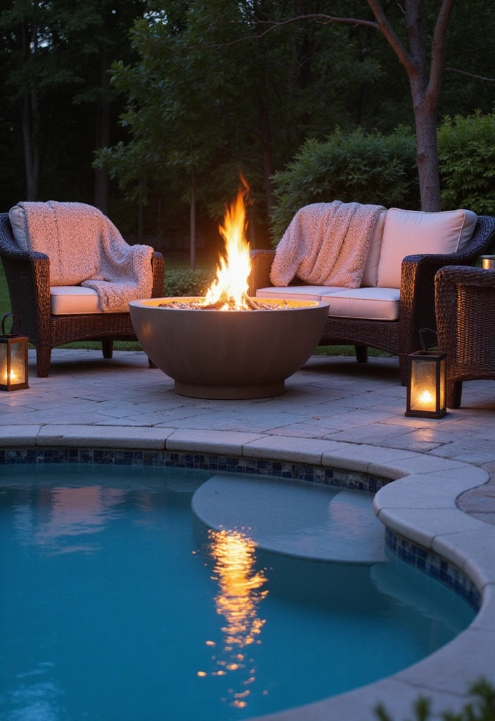 15 Stunning Backyard Pool Ideas That'll Transform Your Summer Paradise 6 15 Stunning Backyard Pool Ideas That'll Transform Your Summer Paradise (You Won't Believe #8!) - 5. Poolside Fire Pit