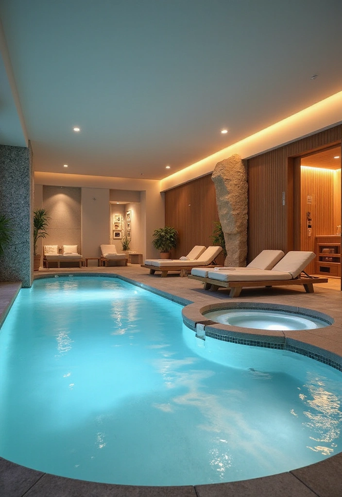 10 Stunning Indoor Swimming Pool Designs That Will Transform Your Home into a Luxury Retreat 4 10 Stunning Indoor Swimming Pool Designs That Will Transform Your Home into a Luxury Retreat! - 3. Spa Retreat: Luxurious Wellness