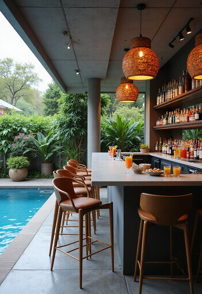 15 Jaw-Dropping Indoor Pool Ideas That'll Transform Your Home into a Oasis 14 15 Jaw-Dropping Indoor Pool Ideas That'll Transform Your Home into an Oasis! - 13. Poolside Bar