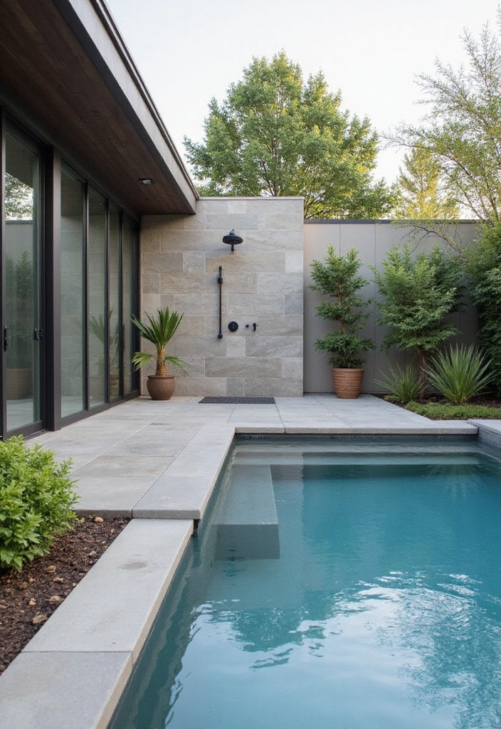 15 Luxurious Glass Pools That Redefine Modern Living (You Won't Believe #9!) 11 15 Luxurious Glass Pools That Redefine Modern Living (You Won't Believe #9!) - 10. Glass Pool with Outdoor Shower