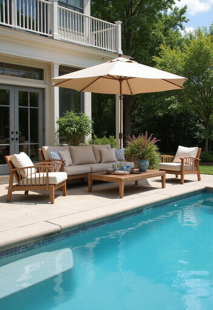21 Creative Above Ground Pool Deck Ideas for the Ultimate Summer Hangout (You Won't Believe #9!) 12 21 Creative Above Ground Pool Deck Ideas for the Ultimate Summer Hangout (You Won't Believe #9!) - 11. Chic Lounge Area