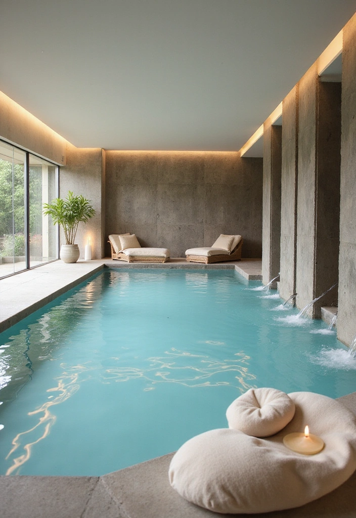 15 Indoor Pool Concepts That'll Elevate Your Home Decor to a Whole New Level 8 15 Indoor Pool Concepts That'll Elevate Your Home Decor to a Whole New Level! - 7. Spa-Inspired Pool