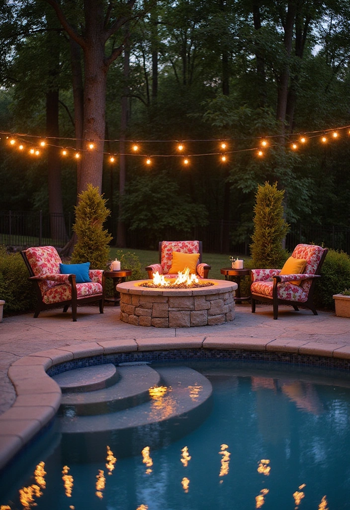 21 Creative Above Ground Pool Deck Ideas for the Ultimate Summer Hangout (You Won't Believe #9!) 5 21 Creative Above Ground Pool Deck Ideas for the Ultimate Summer Hangout (You Won't Believe #9!) - 4. Cozy Fire Pit Area