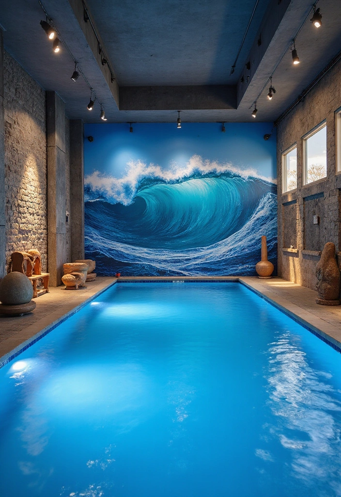 15 Indoor Pool Concepts That'll Elevate Your Home Decor to a Whole New Level 6 15 Indoor Pool Concepts That'll Elevate Your Home Decor to a Whole New Level! - 5. Artistic Oasis Pool